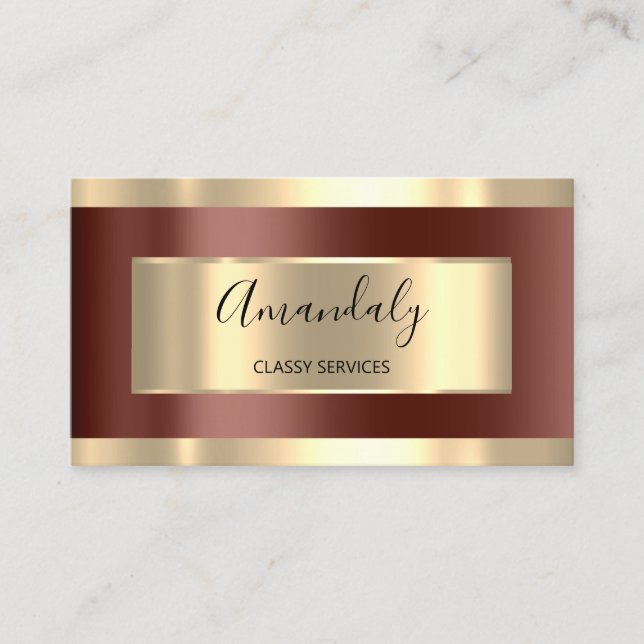Tarjeta De Visita Blogger elegante profesional Gold Brown CONSULTAND (Anverso)