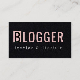 Tarjeta De Visita Blogger independiente minimalista color de rosa