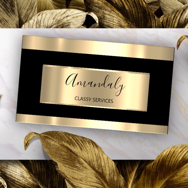 Tarjeta De Visita Blogger profesional elegante de Black Gold CONSULT (Professional Elegant Black Gold CONSULTING Blogger Business Card)