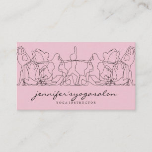 Tarjeta De Visita bloguera de yoga en el gimnasio rosa