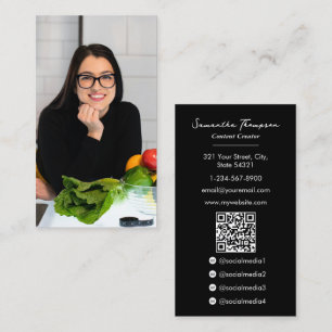 Tarjeta De Visita Bloguero de influencias alimentarias Creador de co