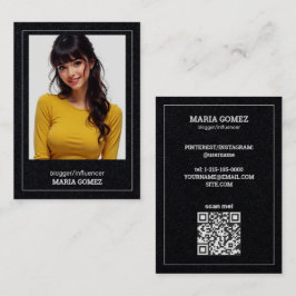 Tarjeta De Visita Bloguero influyente Personalizado QR y Foto