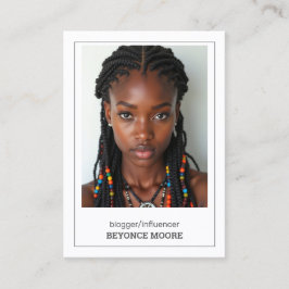 Tarjeta De Visita Bloguero influyente Personalizado QR y Foto