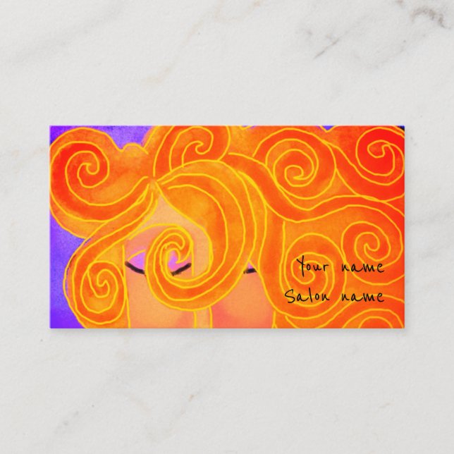 Tarjeta De Visita Blonde Curls Hair Stylist Business Card (Anverso)