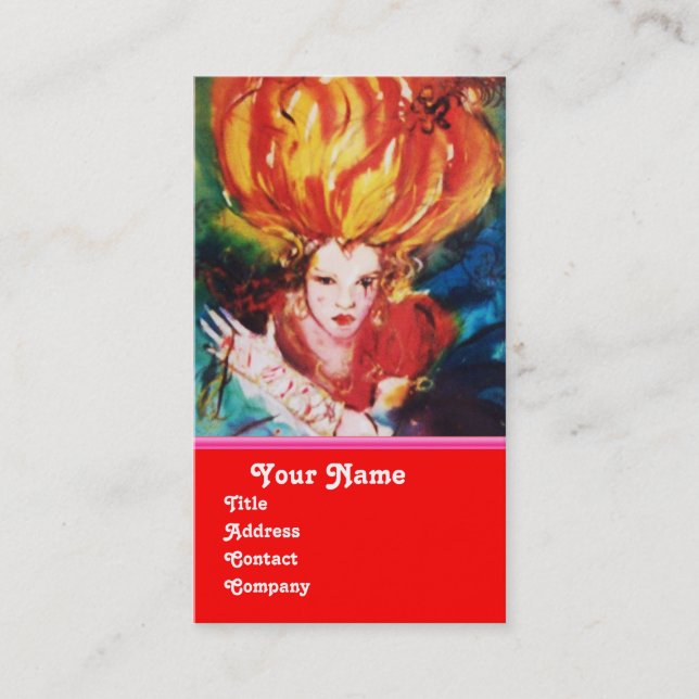 Tarjeta De Visita BLONDE IN RED Monograma Belleza ,Maquillaje, Salón (Anverso)