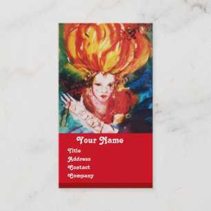 Tarjeta De Visita BLONDE IN RED Monograma Belleza ,Maquillaje, Salón