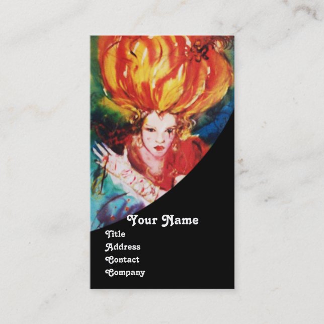 Tarjeta De Visita BLONDE IN RED Monograma Belleza ,Maquillaje, Salón (Anverso)