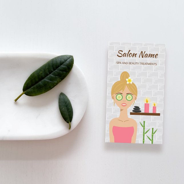 Tarjeta De Visita Blonde Spa Mujer Ilustracion Día Salón Spa (Subido por el creador)