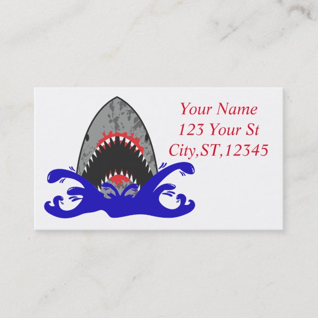 Tarjeta De Visita Bloody Shark Jaws Thunder_Cove (Anverso)