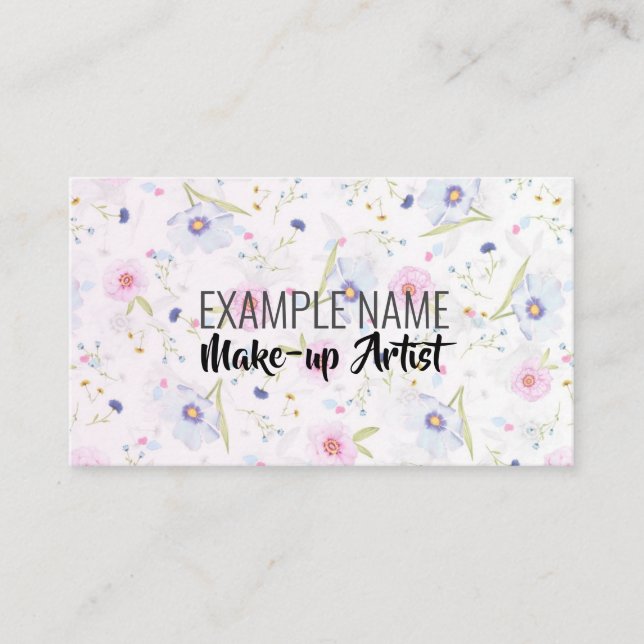 Tarjeta De Visita "Bloom floral" personalizado (estadounidense) (Anverso)