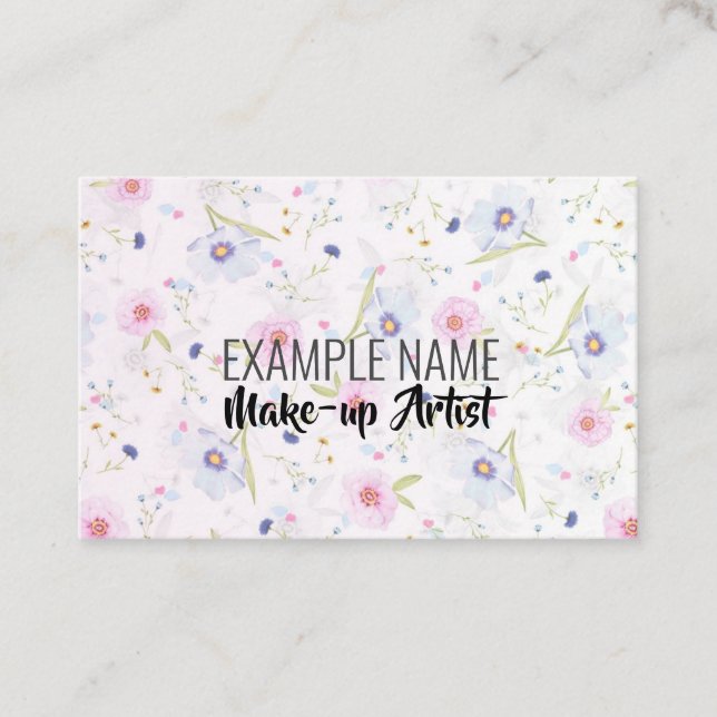 Tarjeta De Visita "Bloom floral" personalizado (Reino Unido/Euro) (Anverso)