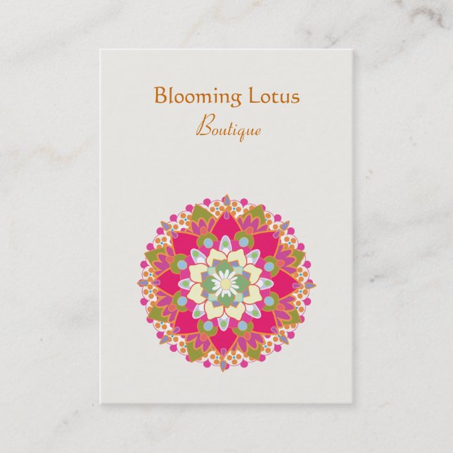 Tarjeta De Visita Blooming Lotus Chubby Business Card (Anverso)