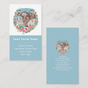 Tarjeta De Visita Bloque de color de los jardines de la granja famil