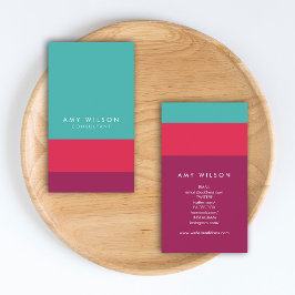 Tarjeta De Visita Bloque de color de los medios sociales: rosa turqu