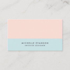Tarjeta De Visita Bloque de color rosa azul pastel y Rubor simple