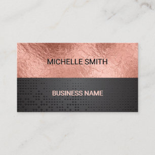 Tarjeta De Visita Bloque de color Rosa Relieve metalizado dorado n