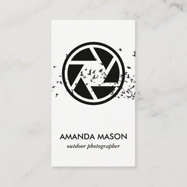 Tarjeta De Visita Bloqueo de aves | Lentes de cámara (Anverso)