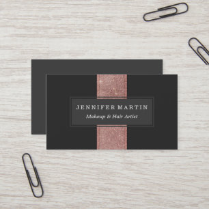 Tarjeta De Visita Bloques color de rosa modernos del color del negro