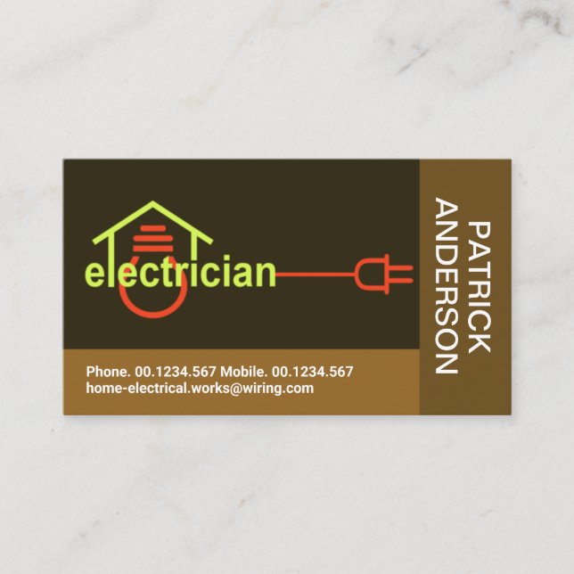 Tarjeta De Visita Bloques creativos de cableado residencial para ele (Anverso)