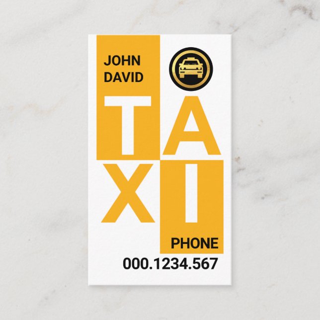 Tarjeta De Visita Bloques creativos de TAXI manejando (Anverso)