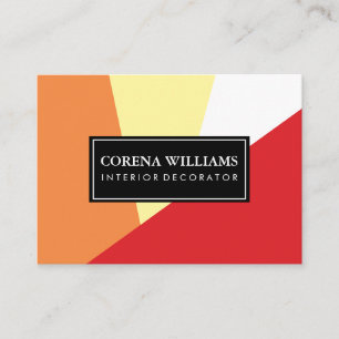 Tarjeta De Visita Bloques de color geométricos y cálidos