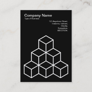 Tarjeta De Visita Bloques geométricos - Blanco sobre negro