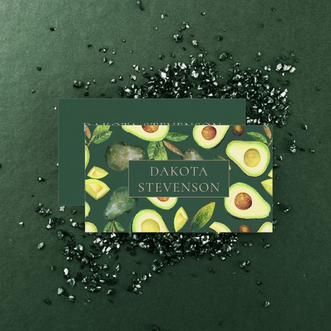 Tarjeta De Visita Blossoms de aguacates | Profesional Rústico Verde  (Subido por el creador)