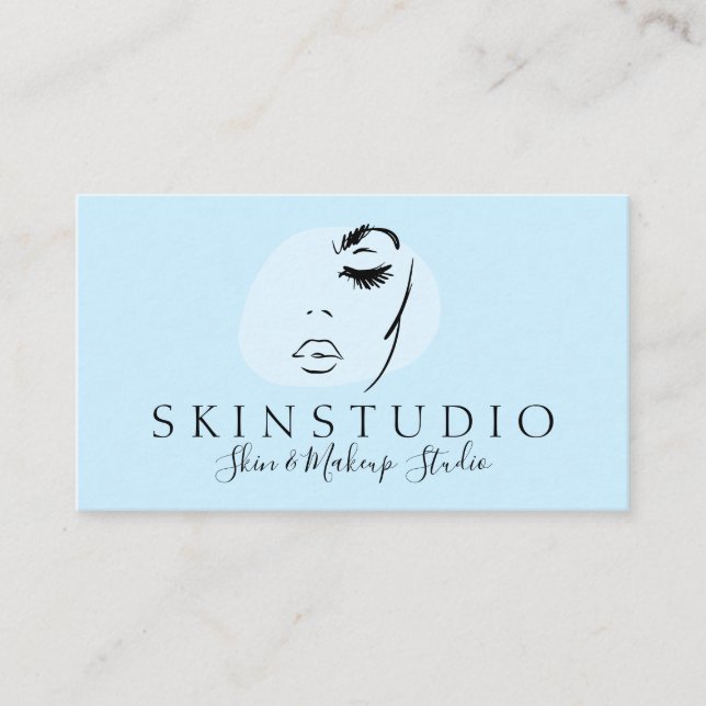 Tarjeta De Visita Blue Aesthetic Feminine Face Beauty Skin (Anverso)