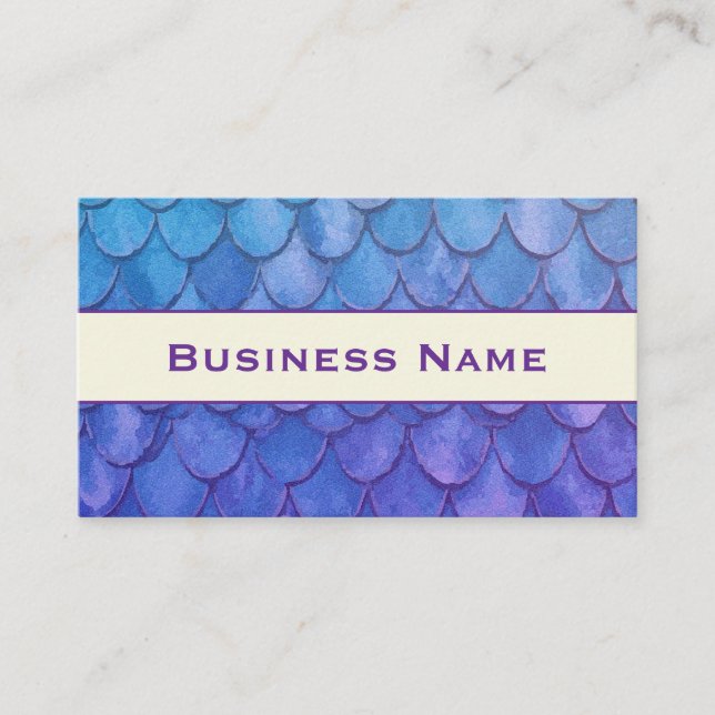Tarjeta De Visita Blue and Purple Mermaid Scales (Anverso)