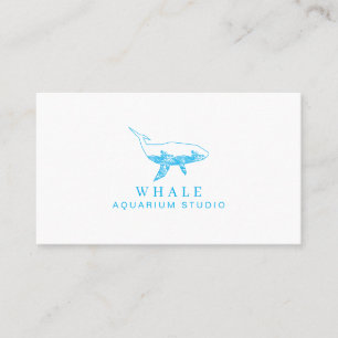 Tarjeta De Visita Blue Aquarium Whale Surf