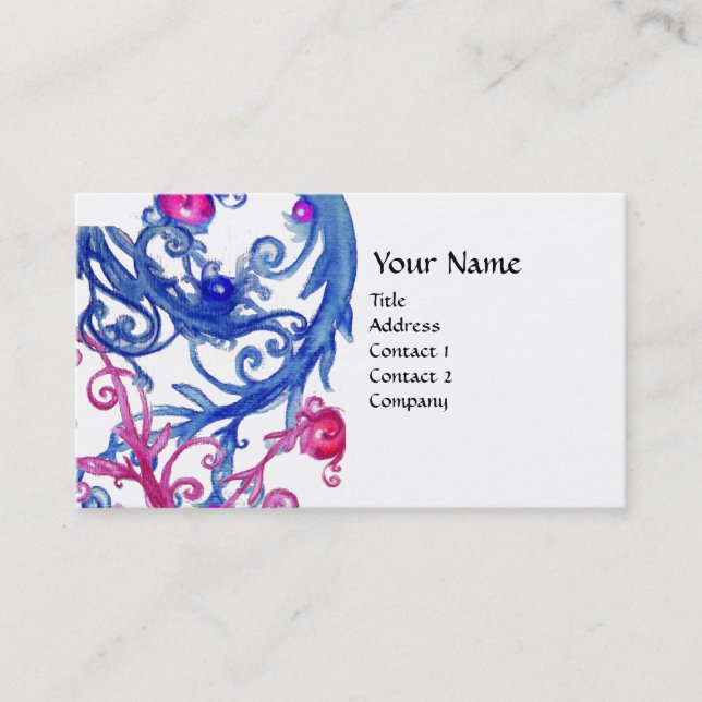 TARJETA DE VISITA BLUE BERRIES SWIRLS (Anverso)