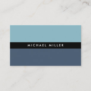 Tarjeta De Visita Blue black stripe simple minimal smart masculine