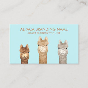 Tarjeta De Visita Blue Brown Alpaca