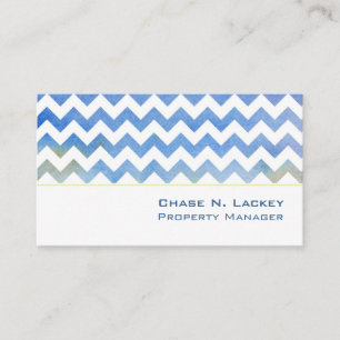Tarjeta De Visita Blue Chevron Modern Minimal