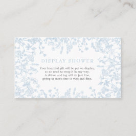 Tarjeta De Visita Blue Chinoiserie floral Display Shower Card