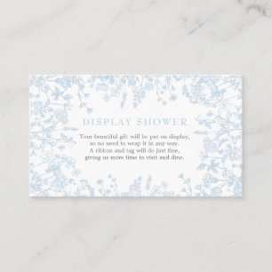 Tarjeta De Visita Blue Chinoiserie floral Display Shower Card