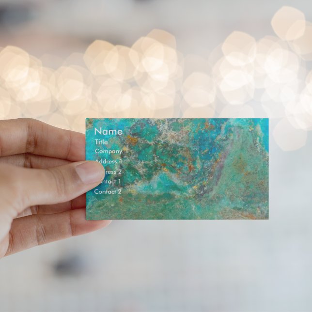 Tarjeta de visita Blue Chrysocolla Mineral Stone (In Situ Hand)