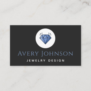 Tarjeta De Visita Blue Crystal Diamond Jewelys diseño medios sociale