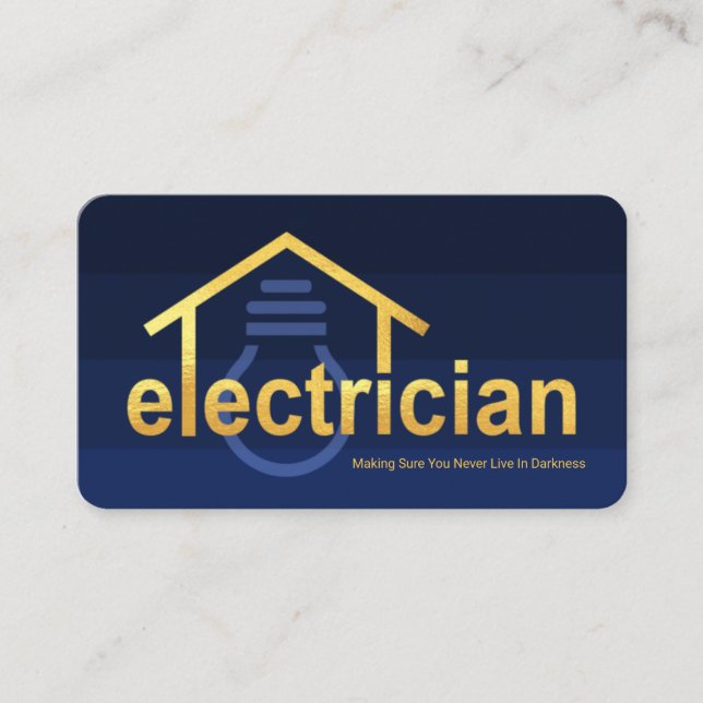Tarjeta De Visita Blue Darkness Layers Electrician Gold (Anverso)