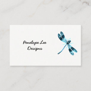 Tarjeta De Visita Blue Dragonfly Minimalista