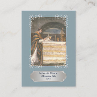 Tarjeta De Visita Blue Eucharistic Miracle Communion Prayer Card