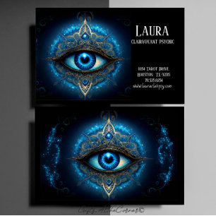 Tarjeta De Visita Blue Eye Mandala Clairvoyant Psychic