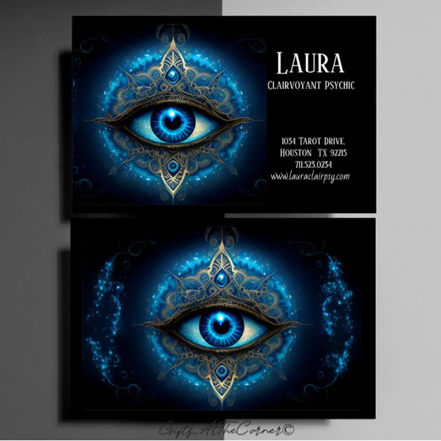 Tarjeta De Visita Blue Eye Mandala Clairvoyant Psychic (Subido por el creador)