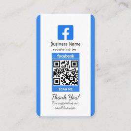 Tarjeta de visita Blue Facebook Review con código