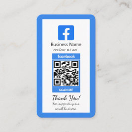Tarjeta de visita Blue Facebook Review con código