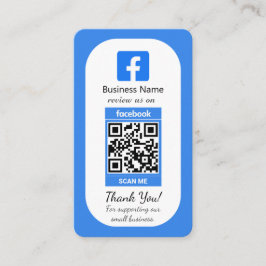 Tarjeta de visita Blue Facebook Review con código