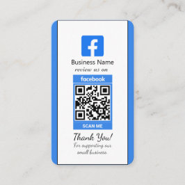 Tarjeta de visita Blue Facebook Review con código