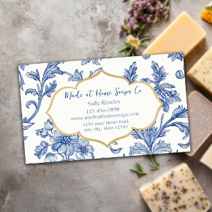 Tarjeta De Visita Blue Floral Handmade Soap Company