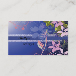 Tarjeta de visita Blue Floral Lace