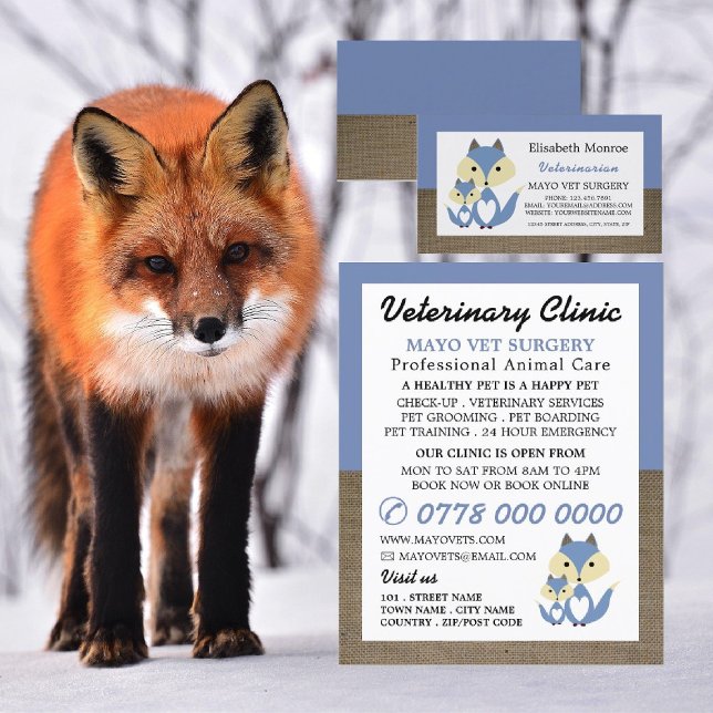 Tarjeta De Visita Blue Fox, Veterinaria, Servicio Veterinario (Subido por el creador)
